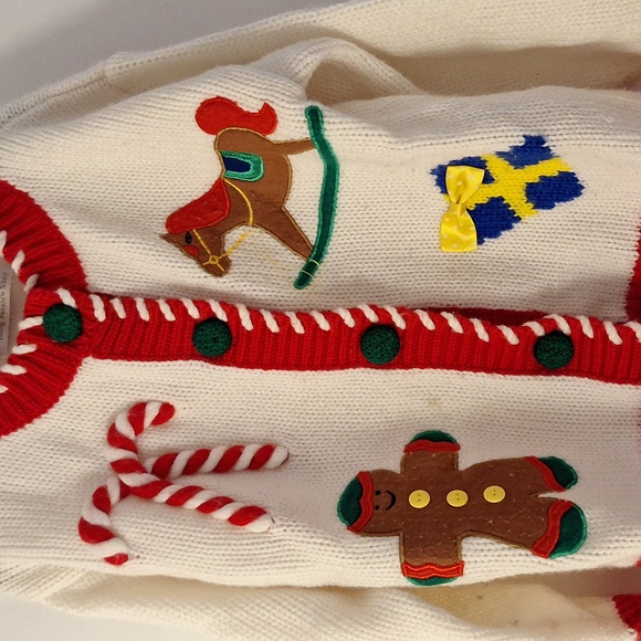 Rare!! Vintage Lord & Taylor Kids M Christmas Sweater Holiday Gingerbread Man. - Picture 2 of 9